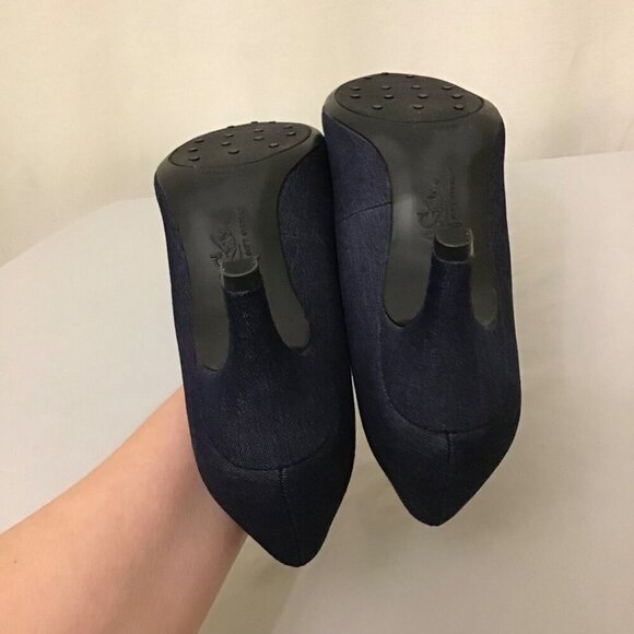 Life Stride 11W Parigi Blue Denim Heels Women’s Pumps Comfort Shoes Wide Width - Picture 6 of 11
